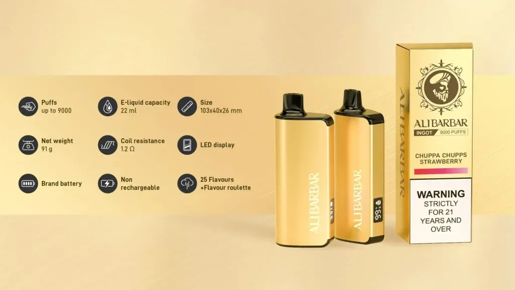 alibarbar ingot 9000 disposable vape