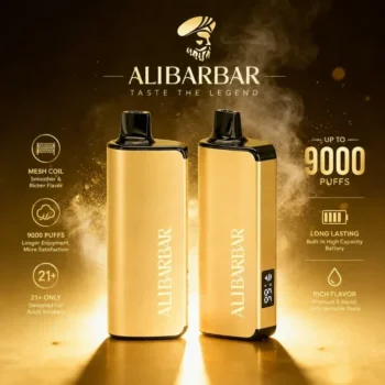 alibarbar ingot 9000 puffs gold cover