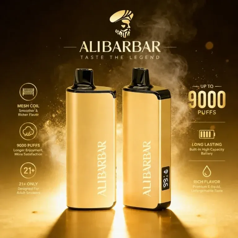alibarbar ingot 9000 puffs gold cover
