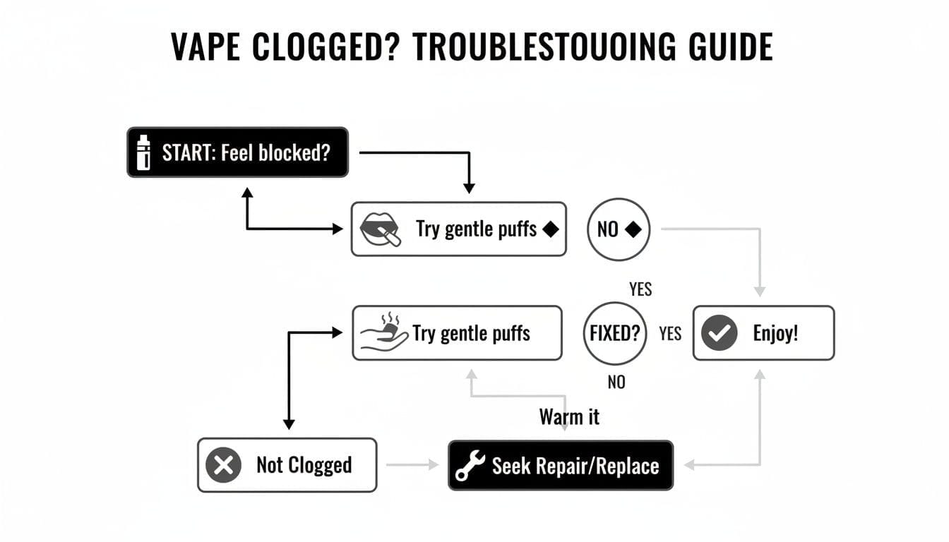 Step-by-step diagram illustrating the vapourisation process in a disposable vape, from user inhalation to aerosol delivery.